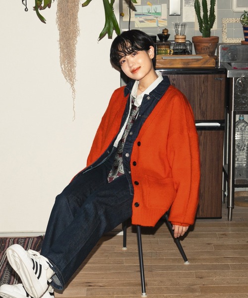kutir（クティール）の「もちもちVネックカーディガン（カーディガン/ボレロ・レディース・オレンジ/ベージュ/ブラック/マスタード・FREE）」の22枚目の写真