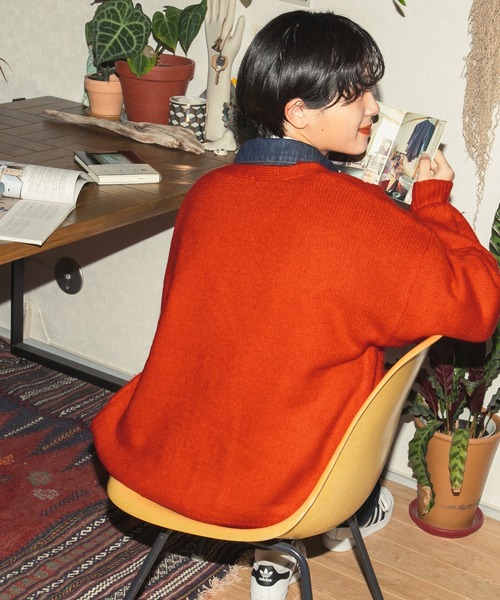 kutir（クティール）の「もちもちVネックカーディガン（カーディガン/ボレロ・レディース・オレンジ/ベージュ/ブラック/マスタード・FREE）」の21枚目の写真
