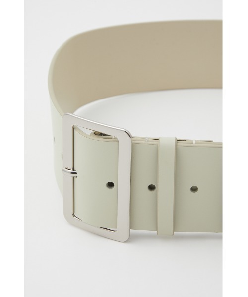 SLY(スライ)の「LEATHER WIDE BELT レザー ワイド ベルト(ベルト・レディース・ブラック/アイボリー・FREE)」の3枚目の写真