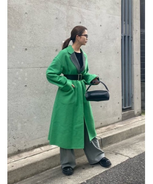 SLY(スライ)の「LEATHER WIDE BELT レザー ワイド ベルト(ベルト・レディース・ブラック/アイボリー・FREE)」の15枚目の写真