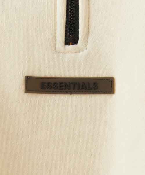 ESSENTIALS ハーフジップ スウェット S ベージュ