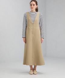 グリーンレーベルリラクシング　ロングジレ　ジャンスカ　ベージュ　総ボタン　無地 green label relaxing（グリーンレーベルリラクシング）の「ハイ