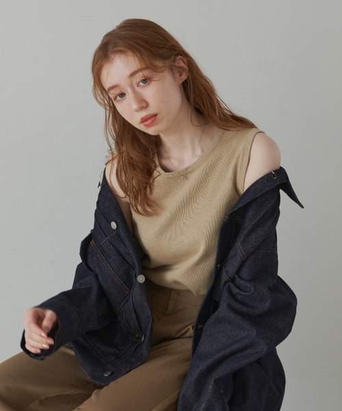 hinari（ヒナリ）の「カラーニットタンク（その他トップス・レディース・ベージュ/ブラウン/アイボリー/テラコッタ・FREE）」の9枚目の写真