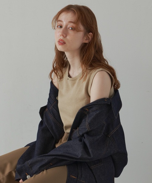 hinari（ヒナリ）の「カラーニットタンク（その他トップス・レディース・ベージュ/ブラウン/アイボリー/テラコッタ・FREE）」の10枚目の写真