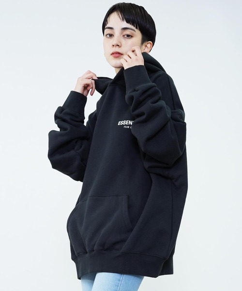 ラスト2 fog 比べ essentials パーカー フォトプリント 黒 L 