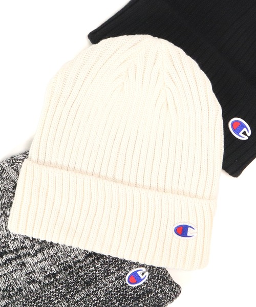 Champion（チャンピオン）の「チャンピオン ニット帽 リブ 折り返し（ニットキャップ/ビーニー・メンズ・ブラック/ネイビー/ブラック系その他/ホワイト/グレー・FREE）」の2枚目の写真