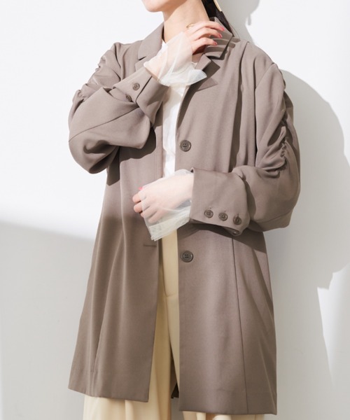 Solace（ソレイス）の「スリーブIラインテーラードジャケット（テーラードジャケット・レディース・ブラック/モカ・FREE）」の19枚目の写真