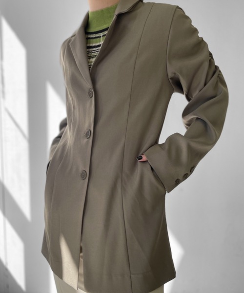 Solace（ソレイス）の「スリーブIラインテーラードジャケット（テーラードジャケット・レディース・ブラック/モカ・FREE）」の3枚目の写真