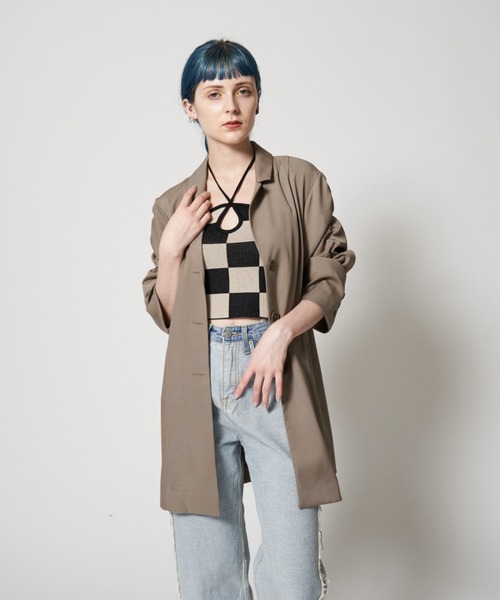 Solace（ソレイス）の「スリーブIラインテーラードジャケット（テーラードジャケット・レディース・ブラック/モカ・FREE）」の10枚目の写真