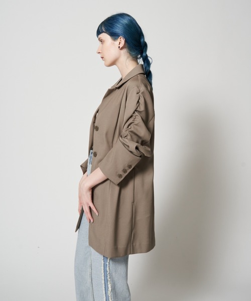 Solace（ソレイス）の「スリーブIラインテーラードジャケット（テーラードジャケット・レディース・ブラック/モカ・FREE）」の8枚目の写真