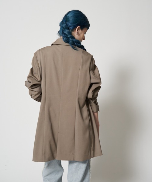 Solace（ソレイス）の「スリーブIラインテーラードジャケット（テーラードジャケット・レディース・ブラック/モカ・FREE）」の7枚目の写真