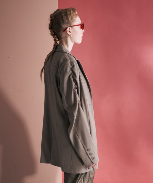 Solace（ソレイス）の「スリーブIラインテーラードジャケット（テーラードジャケット・レディース・ブラック/モカ・FREE）」の14枚目の写真