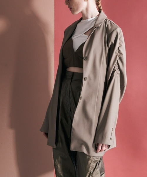 Solace（ソレイス）の「スリーブIラインテーラードジャケット（テーラードジャケット・レディース・ブラック/モカ・FREE）」の18枚目の写真