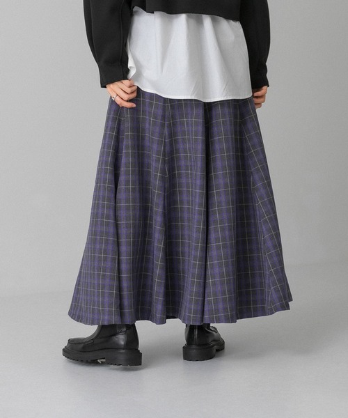KBF(ケイビーエフ)の「チェックフレアスカート(スカート・レディース・グレー系その他/ブラウン系その他・ONE)」の18枚目の写真