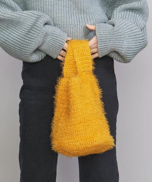 BEAUTY&YOUTH UNITED ARROWS（ビューティーアンドユースユナイテッドアローズ）の「BY カラーニット バッグ（トートバッグ・レディース・オレンジ/ライラック・FREE）」の2枚目の写真