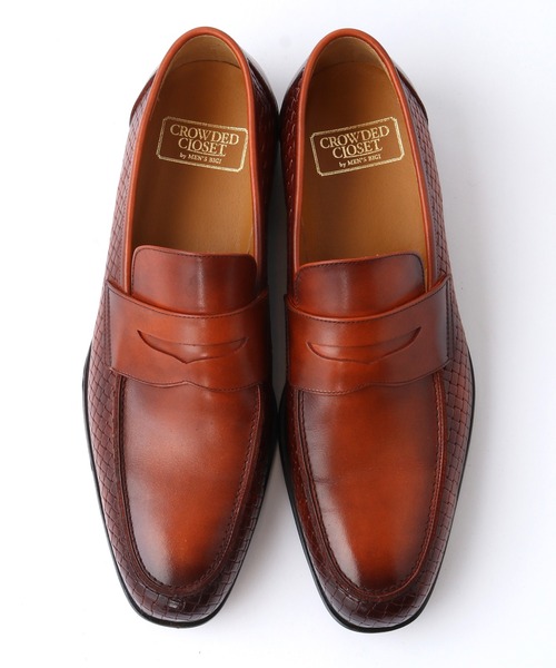 CROWDED CLOSET（クラウデッドクローゼット）の「型押しレザーコインローファー（ローファー・メンズ・ネイビー/ブラウン・02/03/01）」の7枚目の写真