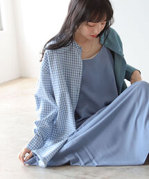 BeAMS DOT | 【WEB限定】BeAMS DOT / バンドカラー チェックオーバーシャツ(シャツ/ブラウス)