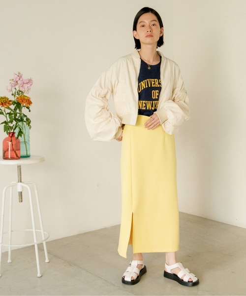 ANGIE（アンジー）の「ショートMA-1（ブルゾン・レディース・ライトグレー/ブラック/カーキ/アイボリー・FREE）」の5枚目の写真