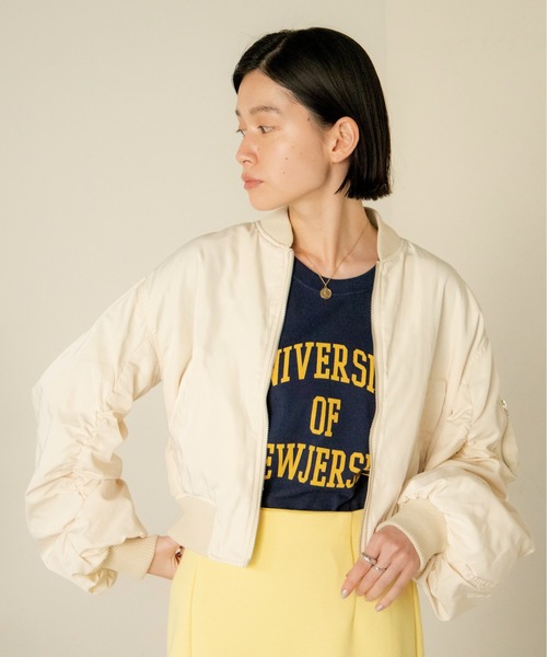 ANGIE（アンジー）の「ショートMA-1（ブルゾン・レディース・ライトグレー/ブラック/カーキ/アイボリー・FREE）」の22枚目の写真