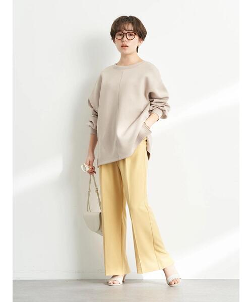 earth music&ecology（アースミュージックアンドエコロジー）の「ダンボールバックスリットネックプルオーバー＊（スウェット・レディース・チャコールグレー/サックスブルー/ピンク/グレイッシュベージュ・FREE）」の20枚目の写真