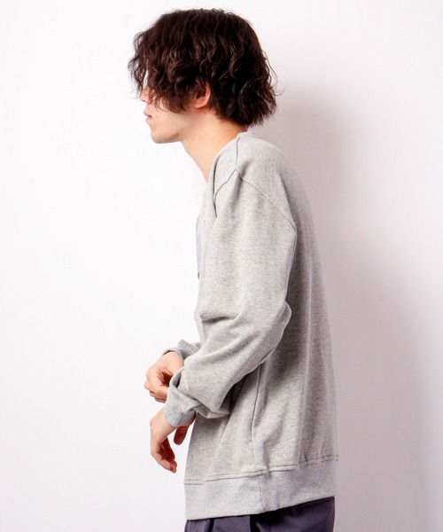 House of Blues（ハウスオブブルース）の「T/C裏毛フェルト圧着クルーネックプルオーバー（スウェット・メンズ・ブラック/オフホワイト/杢グレー・M/L）」の11枚目の写真