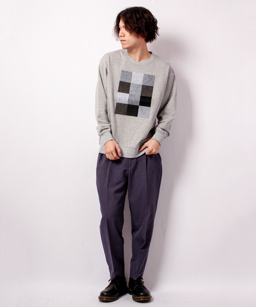 House of Blues（ハウスオブブルース）の「T/C裏毛フェルト圧着クルーネックプルオーバー（スウェット・メンズ・ブラック/オフホワイト/杢グレー・M/L）」の13枚目の写真