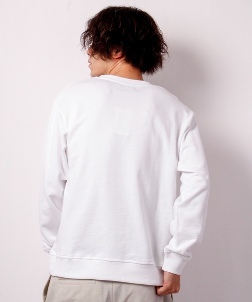 House of Blues（ハウスオブブルース）の「T/C裏毛フェルト圧着クルーネックプルオーバー（スウェット・メンズ・ブラック/オフホワイト/杢グレー・M/L）」の8枚目の写真