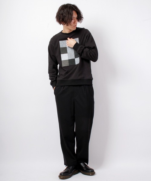 House of Blues（ハウスオブブルース）の「T/C裏毛フェルト圧着クルーネックプルオーバー（スウェット・メンズ・ブラック/オフホワイト/杢グレー・M/L）」の17枚目の写真