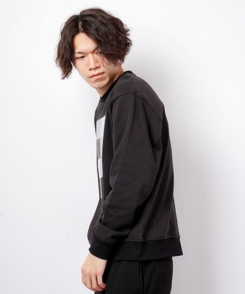 House of Blues（ハウスオブブルース）の「T/C裏毛フェルト圧着クルーネックプルオーバー（スウェット・メンズ・ブラック/オフホワイト/杢グレー・M/L）」の15枚目の写真