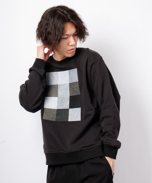 House of Blues（ハウスオブブルース）の「T/C裏毛フェルト圧着クルーネックプルオーバー（スウェット・メンズ・ブラック/オフホワイト/杢グレー・M/L）」の14枚目の写真