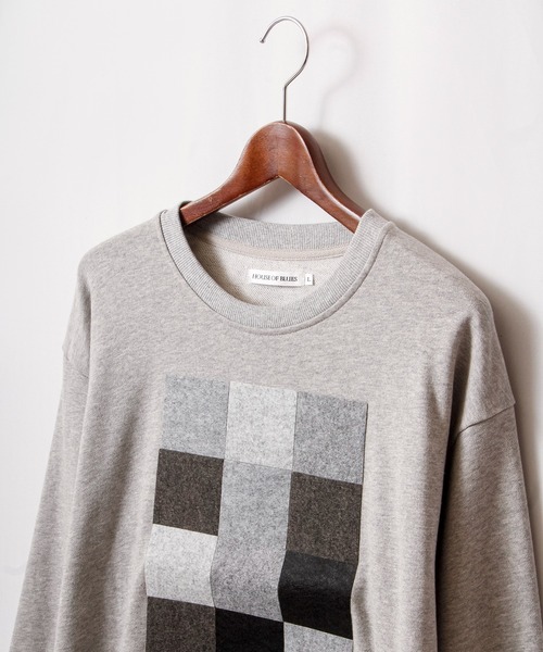 House of Blues（ハウスオブブルース）の「T/C裏毛フェルト圧着クルーネックプルオーバー（スウェット・メンズ・ブラック/オフホワイト/杢グレー・M/L）」の22枚目の写真