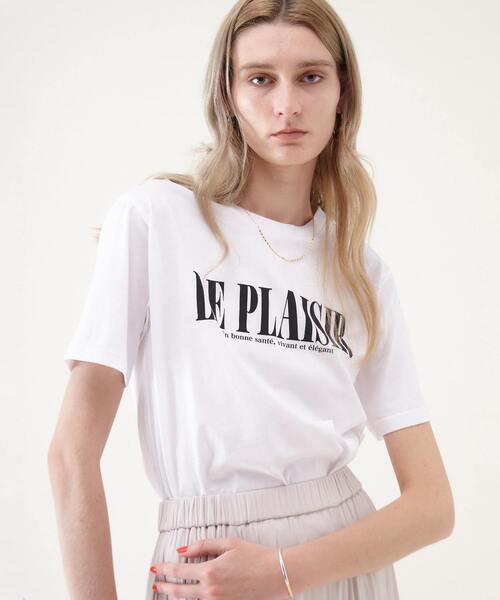 Liesse（リエス）の「シルケット天竺　PLAISIR Tシャツ（Tシャツ/カットソー・レディース・ホワイト/モカ/ライトグレー・FREE）」の2枚目の写真