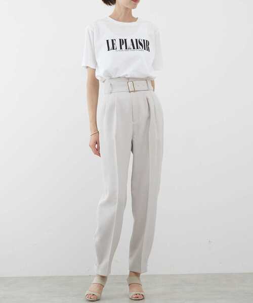Liesse（リエス）の「シルケット天竺　PLAISIR Tシャツ（Tシャツ/カットソー・レディース・ホワイト/モカ/ライトグレー・FREE）」の7枚目の写真