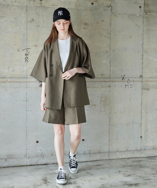 flaner（フラネ）の「Loose linen like half pants/ルーズリネンライクハーフパンツ（その他パンツ・レディース・カーキ/ナチュラル・SMALL/MEDIUM/LARGE）」の15枚目の写真