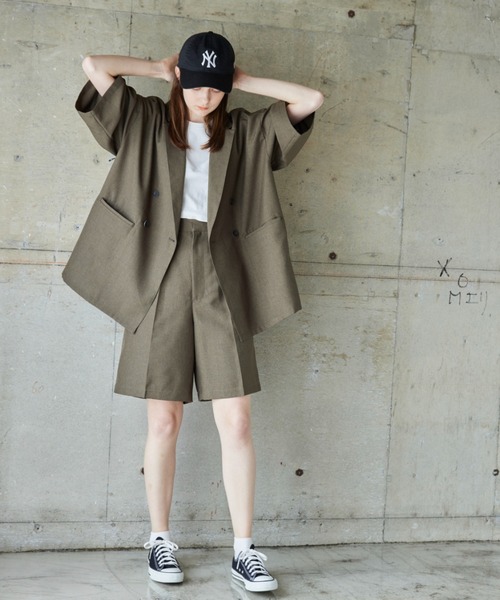 flaner（フラネ）の「Loose linen like half pants/ルーズリネンライクハーフパンツ（その他パンツ・レディース・カーキ/ナチュラル・SMALL/MEDIUM/LARGE）」の18枚目の写真