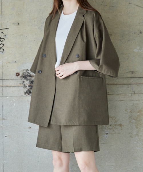 flaner（フラネ）の「Loose linen like half pants/ルーズリネンライクハーフパンツ（その他パンツ・レディース・カーキ/ナチュラル・SMALL/MEDIUM/LARGE）」の19枚目の写真