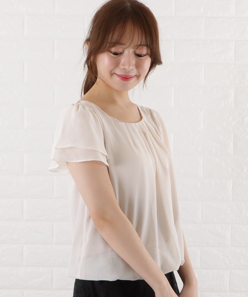 foufou　フロントタックレースブラウス ≪通常販売≫front tuck lace blouse（フロントタックレース