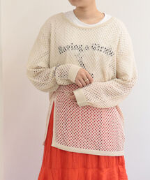 fredy emue | メッシュチュニックプルオーバーニット(ニット/セーター)