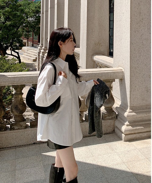 yuue' ( wear )(ユーイ)の「シンプル ポケット セミロングシャツ(シャツ/ブラウス・レディース・ホワイト・S/L/M)」の7枚目の写真