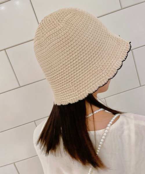 Me%(ミィパーセント)の「スカラップハット(ハット・レディース・ブラック系その他/ホワイト系その他・FREE)」の2枚目の写真