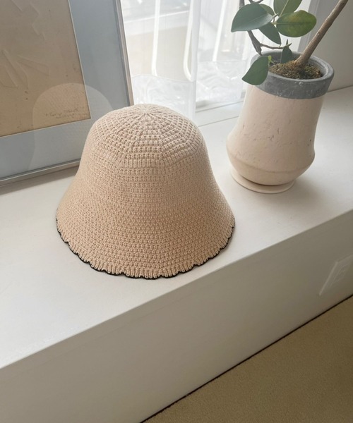 Me%(ミィパーセント)の「スカラップハット(ハット・レディース・ブラック系その他/ホワイト系その他・FREE)」の5枚目の写真