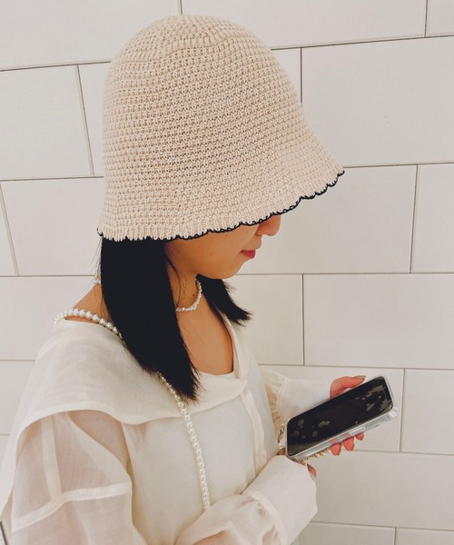 Me%(ミィパーセント)の「スカラップハット(ハット・レディース・ブラック系その他/ホワイト系その他・FREE)」の6枚目の写真