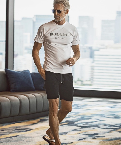 1PIU1UGUALE3 RELAX(ウノピゥウノウグァーレトレ)ランダムラインストーン半袖Tシャツ（Tシャツ/カットソー）｜1PIU1UGUALE3 RELAX （ウノピゥウノウグァーレトレ リラックス）