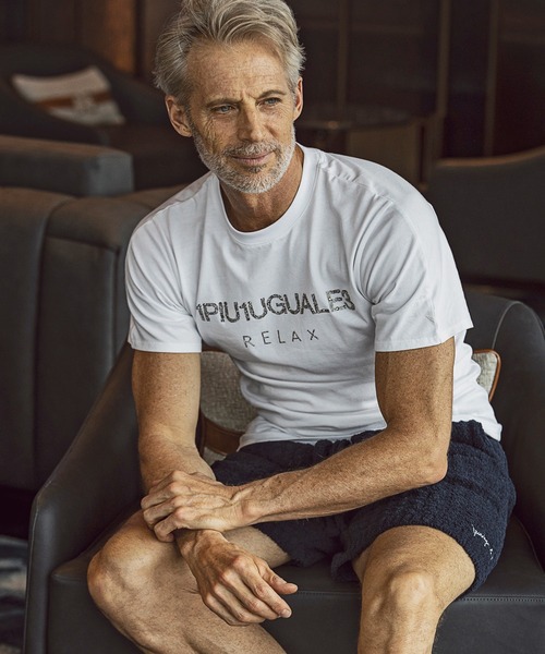 1PIU1UGUALE3 RELAX(ウノピゥウノウグァーレトレ)ランダムラインストーン半袖Tシャツ（Tシャツ/カットソー）｜1PIU1UGUALE3 RELAX （ウノピゥウノウグァーレトレ リラックス）