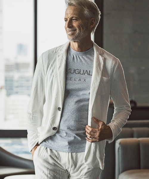 1PIU1UGUALE3 RELAX(ウノピゥウノウグァーレトレ)ランダムラインストーン半袖Tシャツ（Tシャツ/カットソー）｜1PIU1UGUALE3 RELAX （ウノピゥウノウグァーレトレ リラックス）