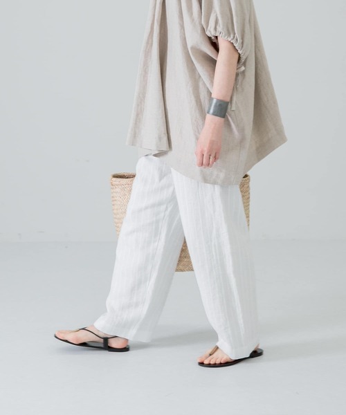 かぐれ（カグレ）の「リネンドビーストライプパンツ（その他パンツ・レディース・ホワイト/ナチュラル・FREE）」の16枚目の写真
