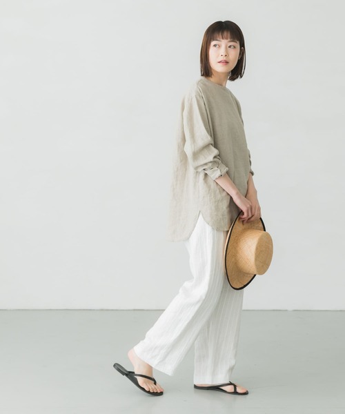 かぐれ（カグレ）の「リネンドビーストライプパンツ（その他