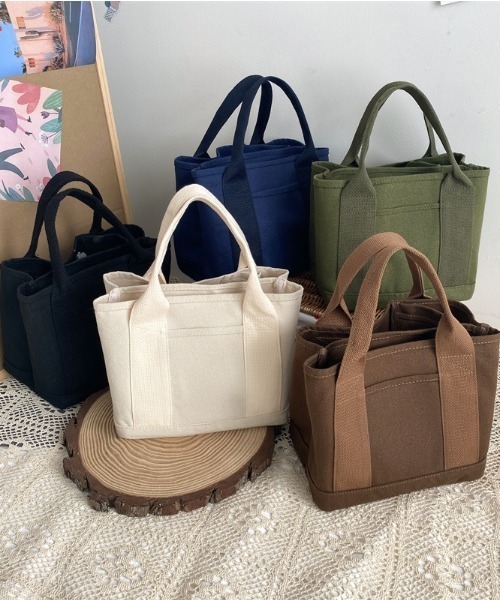 SETUP7（セットアップセブン）の「【SETUP7】多機能キャンバスランチバッグKNF（トートバッグ・レディース・グリーン/グレー/ネイビー/ブラック/ブラウン/ホワイト・FREE）」の19枚目の写真