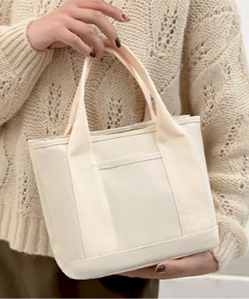 SETUP7（セットアップセブン）の「【SETUP7】多機能キャンバスランチバッグKNF（トートバッグ・レディース・グリーン/グレー/ネイビー/ブラック/ブラウン/ホワイト・FREE）」の22枚目の写真