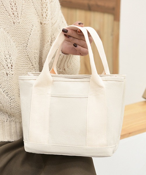 SETUP7（セットアップセブン）の「【SETUP7】多機能キャンバスランチバッグKNF（トートバッグ・レディース・グリーン/グレー/ネイビー/ブラック/ブラウン/ホワイト・FREE）」の13枚目の写真